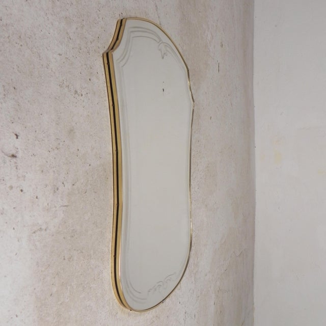 1960s Vintage Mirror with Gold Rim, 1960s For Sale - Image 5 of 14