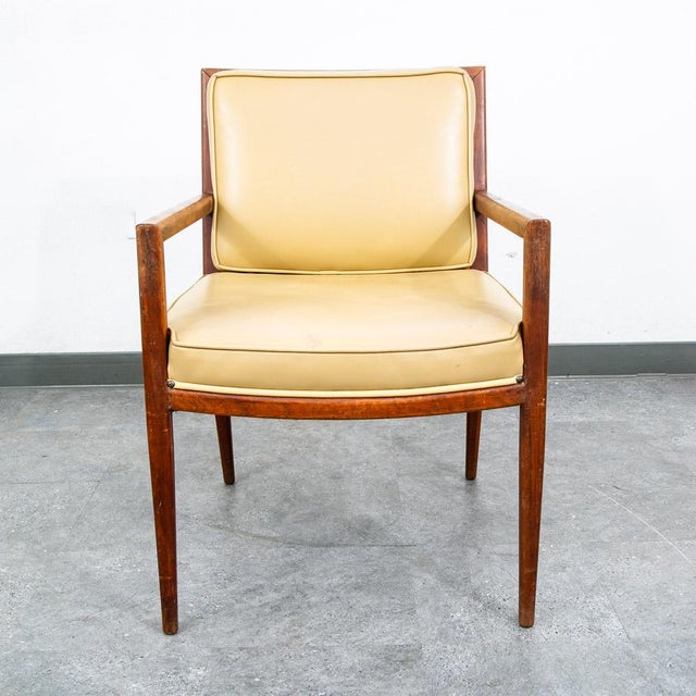 Mid Century Modern Lounge Chairs Solid Walnut Pair Tan Armchairs Two MCM Vintage For Sale In Sacramento - Image 6 of 10