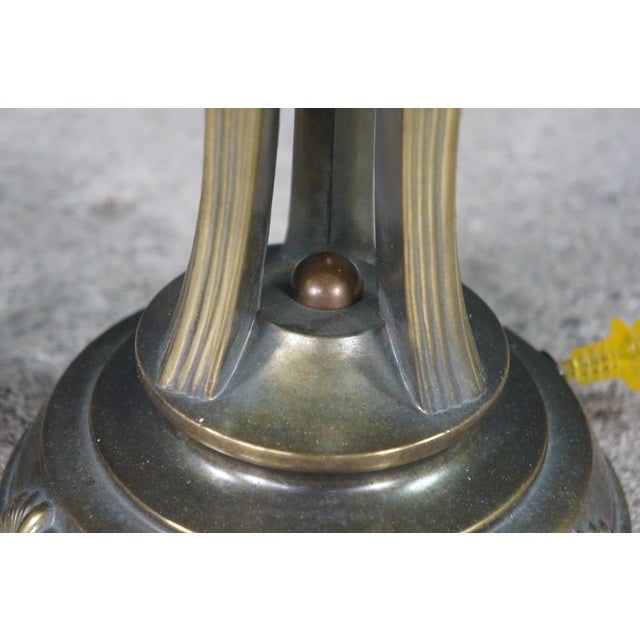 Late 20th Century 2 Art Deco Hollywood Regency Style Tapered Brass Buffet Table Lamps Pair For Sale - Image 5 of 16