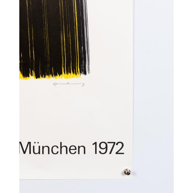 Black Munich Olympics Lithograph Poster by Hans Hartung, 1972 For Sale - Image 8 of 9