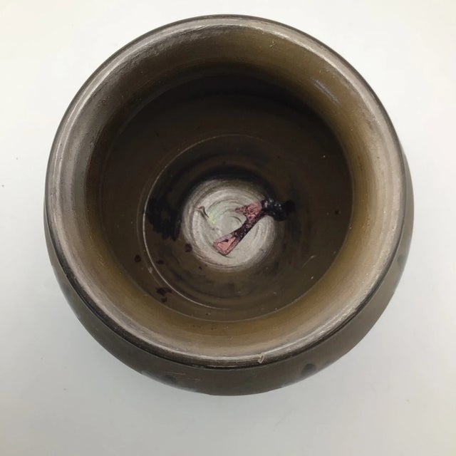 Ceramic Kovats Studio Art Hungarian Black Pottery Squat Vase Signed For Sale - Image 7 of 12