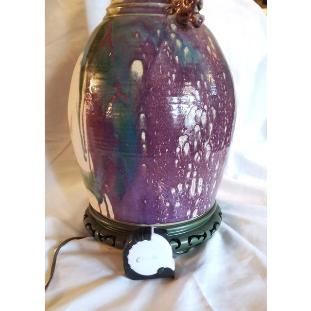 1990s Multicolored Studio Ceramic Vase Lamp For Sale - Image 4 of 7