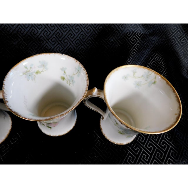 White 1900s imoges Gerard, Dufraisseix & Abbot Chocolate Cups - Set of 4 For Sale - Image 8 of 12
