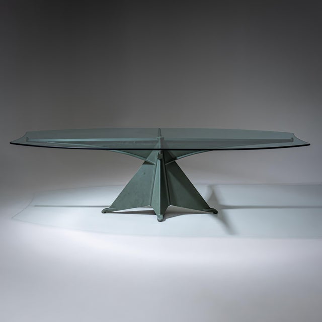 Large dining table, model Alada, designed by Oscar Tusquets for Casas in the 1980s. The substantial tabletop features a...
