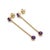 Contemporary Amethyst Drop Chain Earrings - Dainty Minimalist Dangle Earrings - A Pair For Sale - Image 3 of 5