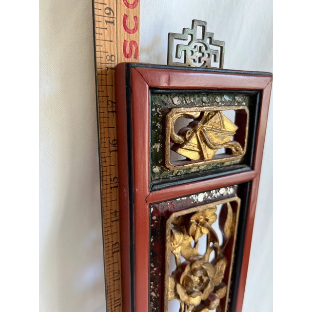 Antique Chinese Carved Wood Wall Hangings- Set of 2 For Sale - Image 11 of 14