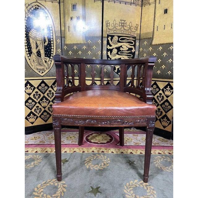 Gold Louis XVI Office Armchair For Sale - Image 8 of 8