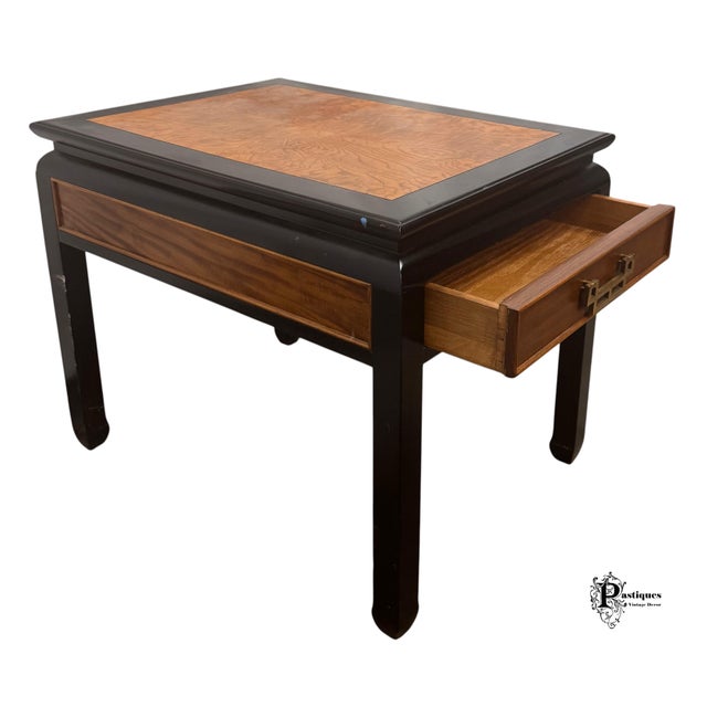 Vintage Century Raymond Sobota Chin Hua Collection Chinoiserie Style Burl Wood Side Table For Sale - Image 9 of 12