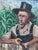 Early 20th Century American Oil Painting of a Farmer Waiting in a Corn Field. For Sale - Image 4 of 12