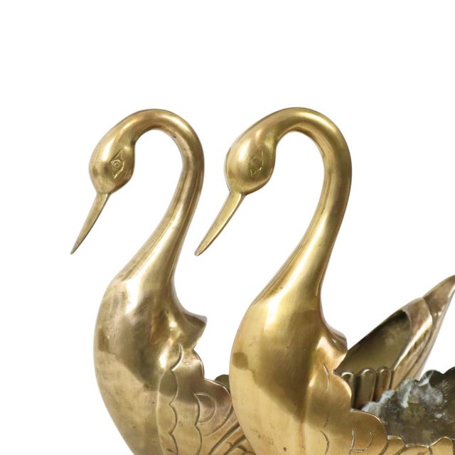 Vintage Swan Planters in Brass, Set of 2 For Sale - Image 12 of 15
