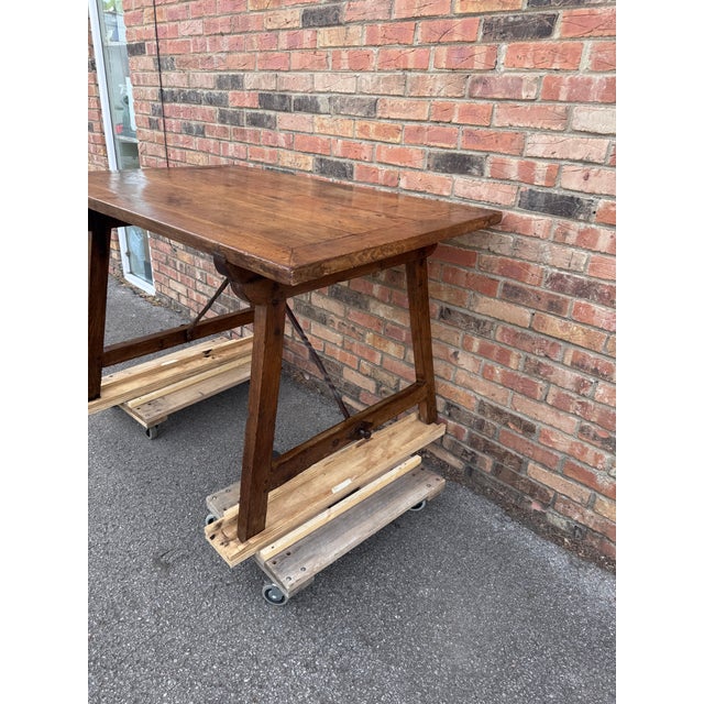 19th Century Desk Table With Metal Accents For Sale - Image 9 of 14