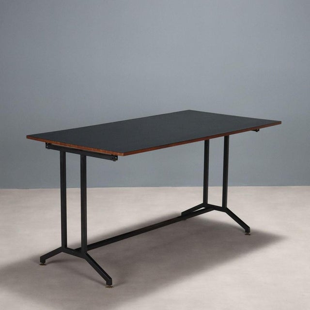 Vintage Black Enameled Metal Frame Desk, 1960s For Sale - Image 9 of 9