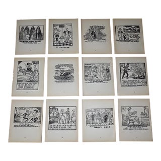 Vintage John Held Jr .Early 20th Century Humorous Americana Woodcuts - Set of 12 For Sale