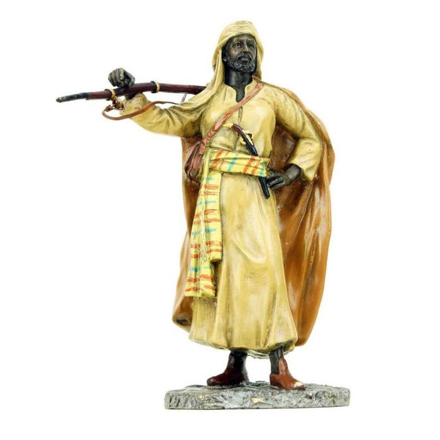 Polychrome Vienna Bronze Arabian Warrior Sculpture For Sale - Image 6 of 8