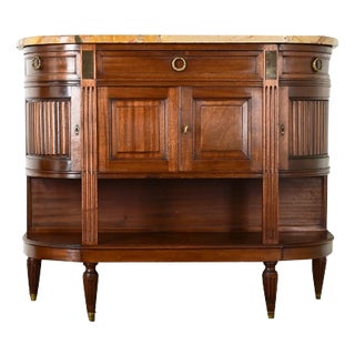 French 19th Century Mahogany Demilune-Desserte Server For Sale