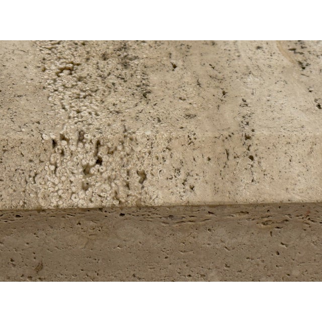 Italian Vintage Travertine Cube Side Tables, Pair For Sale - Image 11 of 12
