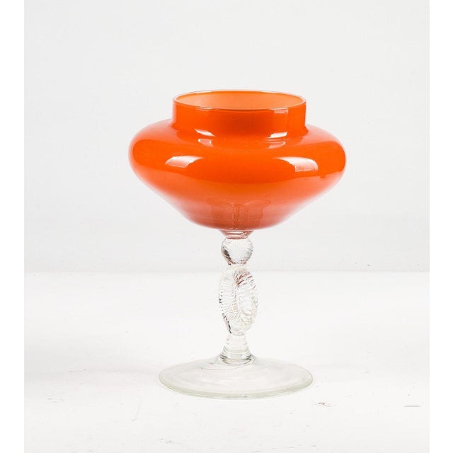 Glass Orange Murano Glass Vase, 1950s For Sale - Image 7 of 10