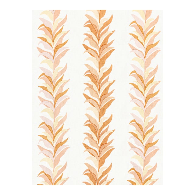 Sample - The House of Scalamandré Chira Island Print Fabric, Peach For Sale
