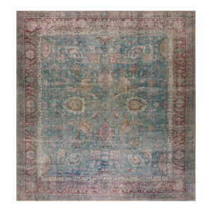 Rare and Stunning Antique Persian Kerman Rug on Sky Blue Background Color With Floral Design.