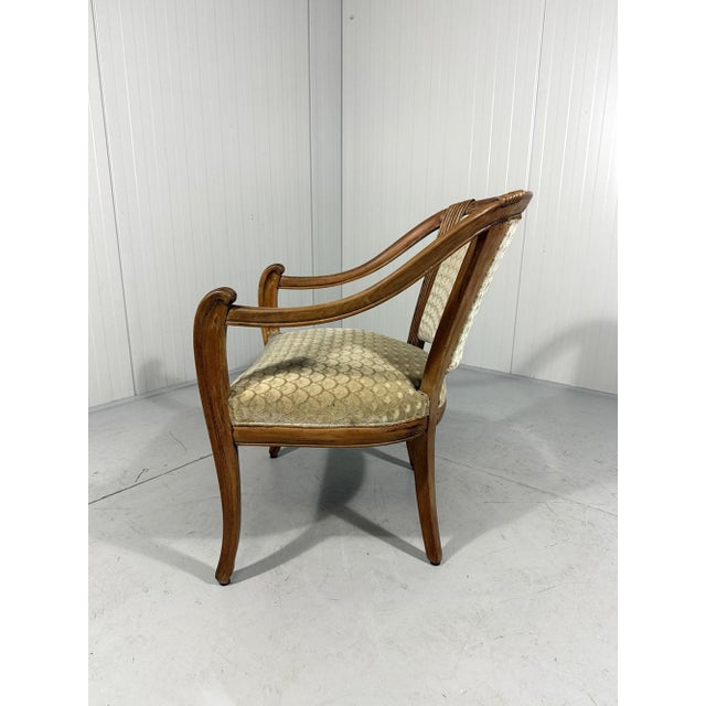 Beige Antique Armchair in Velour, 1900s For Sale - Image 8 of 18