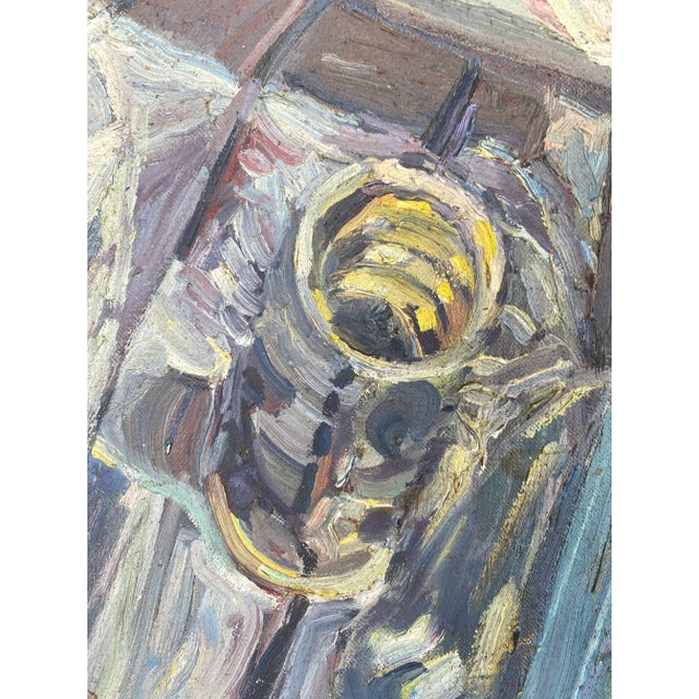 Still Life Painting by Warren Fischer Offered for sale is an abstract painting on canvas by the American artist Warren...