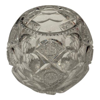 American Brilliant Period Crystal Vase by Hawkes For Sale