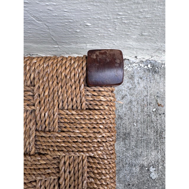 French Mid-Century Rope Footstool, Audoux-Minet Style — C. 1950s–60s For Sale - Image 10 of 10