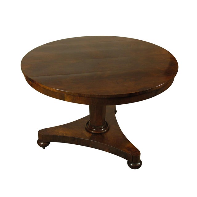 A 19th-C. English William IV rosewood tilt-top breakfast table with exceptional figured veneered surfaces and original...
