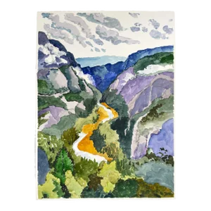 “Merced River” ~ Yosemite Landscape Watercolor by Mary Alice Copp