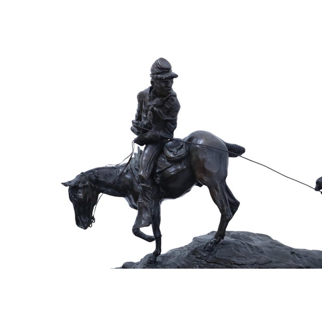 Bronze Dan Huber "Fort Assiniboine Trooper" Western Bronze Sculpture For Sale - Image 8 of 11