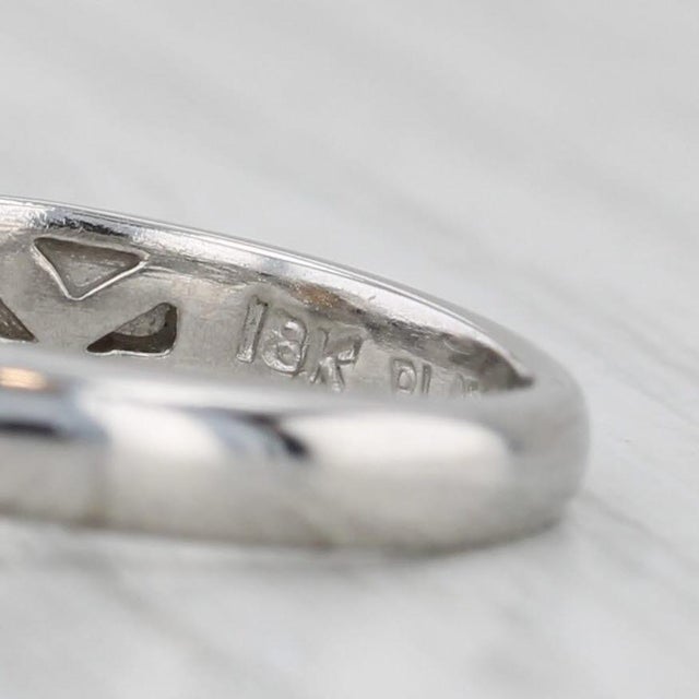 1.04ct Princess Diamond Engagement Ring 18k Gold Platinum Size 5.5-5.75 For Sale In Greensboro - Image 6 of 8