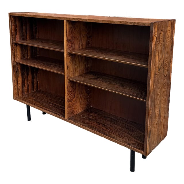 1960s Danish Modern Rosewood Bookcase With Adjustable Shelves For Sale