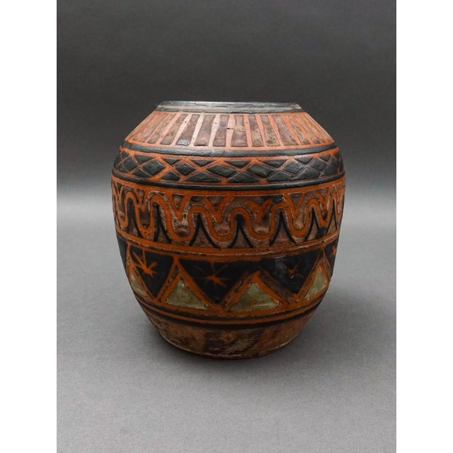 Mid-Century Modern Berkshire Pottery Gertraud Stosiek Signed Vintage Mid Century Modern Art Vase For Sale - Image 3 of 9