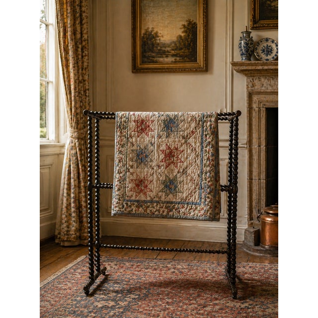 Antique Bobbin-Turned Oak Blanket Stand / Towel Rack, Early 20th Century For Sale - Image 16 of 16