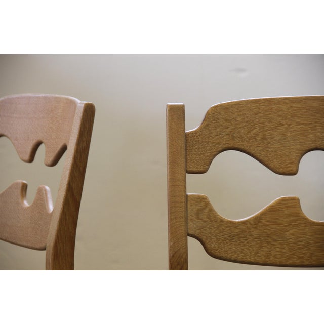 Danish Brutalist Oak Razorblade Dining Chairs attributed to Henning Kjærnulf, 1960s, Set of 6 For Sale - Image 13 of 15