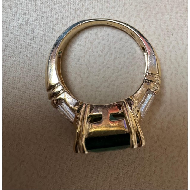 GIA Certified 3.41 Ct Octagonal Colombian Emerald & Diamond Ring 14K Yellow Gold For Sale - Image 18 of 18