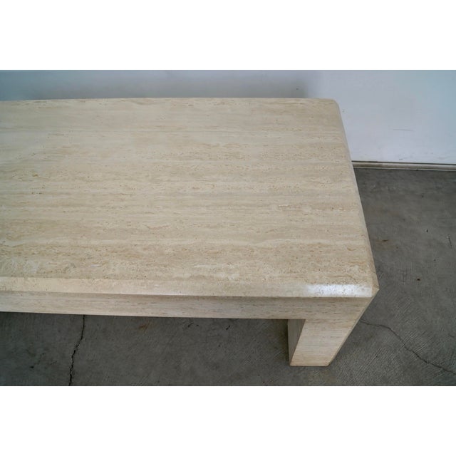 1970’s Hollywood Regency Italian Travertine Coffee Table For Sale - Image 10 of 12