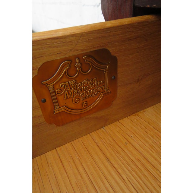 Late 20th Century Hickory Queen Anne Mahogany Long Sideboard Buffet Credenza Bathroom Vanity For Sale - Image 11 of 17