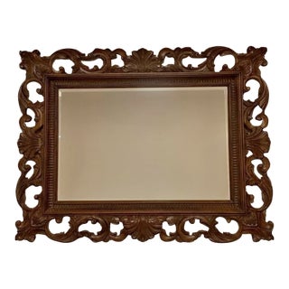 1990s Drexel Heritege Large Mahogany Framed Wall Mirror. It Is Part of the Talavera Tuscan Collection For Sale