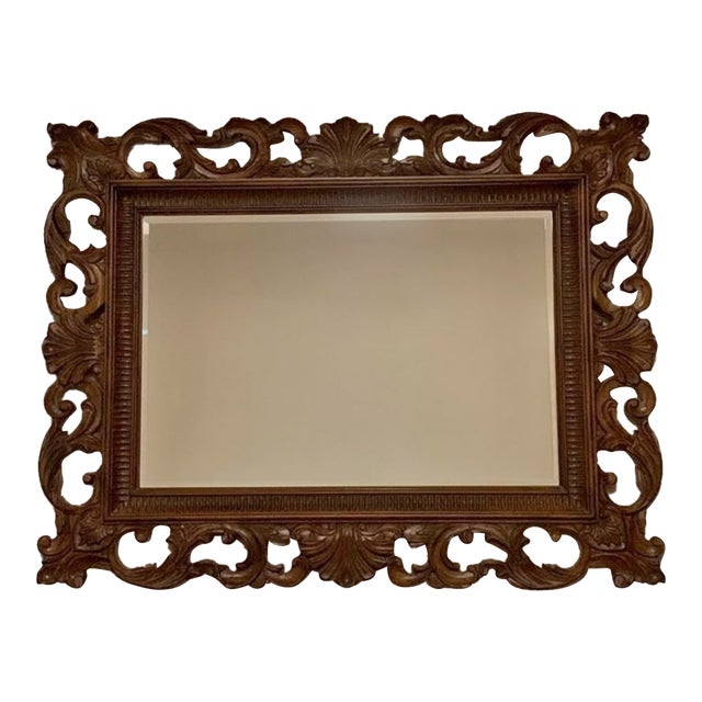 1990s Drexel Heritege Large Mahogany Framed Wall Mirror. It Is Part of the Talavera Tuscan Collection For Sale