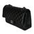 Traditional Black Quilted Lambskin Medium Classic Double Flap Bag For Sale - Image 3 of 8
