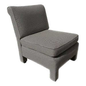 Vintage 1985 Billy Baldwin Style Slipper Chair From Century Furniture Newly Upholstered in Alexander Girard Check
