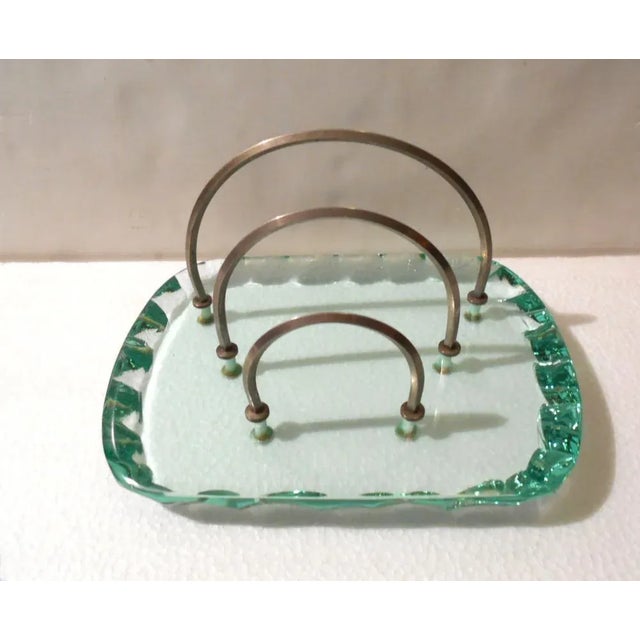 Green Crystal Tabletop Set by Pietro Chiesa for Fontana Arte, 1930s, Set of 4 For Sale - Image 8 of 10