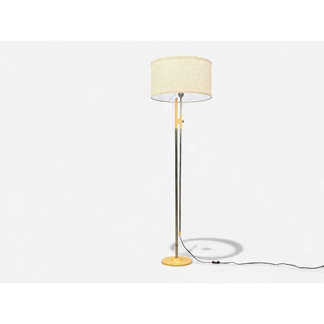 1960s Polish Modern, Steel, Lacquered Metal, Adjustable Floor Lamp, Poland, 1960s For Sale - Image 5 of 10