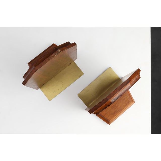 Art Deco French Bookends in Wood and Bronze, 1920s, Set of 2 For Sale - Image 11 of 12