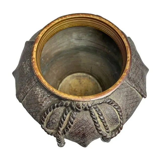 19th Century Japanese Trompe l'Oiel Copper Kazari Tsubo Vase For Sale - Image 4 of 6
