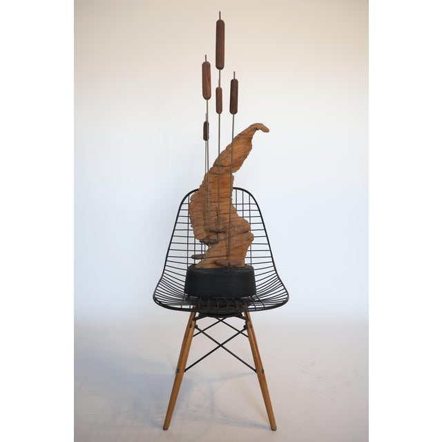 1960s Midcentury Cat Tail and Driftwood Witco Style Sculpture For Sale - Image 5 of 14