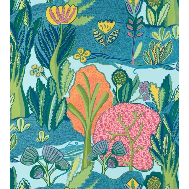 Albero Floral Pillow in Blue, 22x22 Pillow For Sale - Image 4 of 4