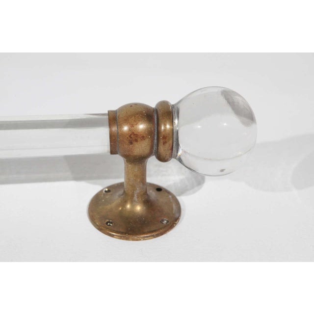 Victorian Victorian Bathroom Towel Bars With Brass and Round Glass Ends For Sale - Image 3 of 7