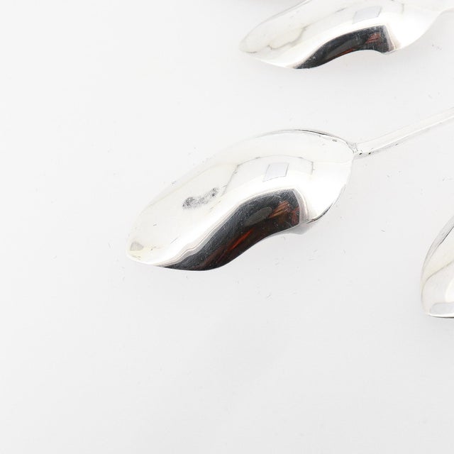 Set 6 Liberty & Co. Sterling Silver & Enamel Demitasse Spoons by Bernard Cuzner For Sale - Image 15 of 17